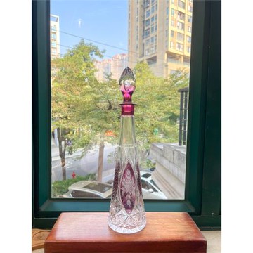 酒樽ins風彩色水晶手工刻花精致奢華高顏值酒具家居中古醒酒器