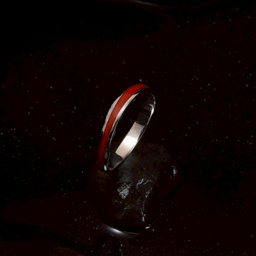 琺瑯銀戒 -朱紅 CHINESE RED