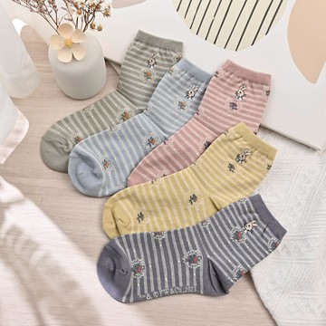 比得兔精繡女襪-古典康乃馨-多色任選