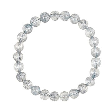 【正佳珠寶】藍髮晶 超頂級藍鋼絲髮晶 7.4-7.8mm 藍鋼絲髮晶手珠