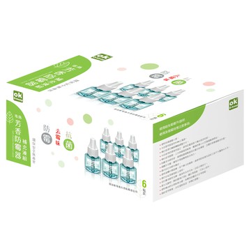 O-keep 歐可生技 OK電熱芳香防霉補充液 6瓶 Set 45毫升±2% 精油食品添加物稀釋劑  1盒