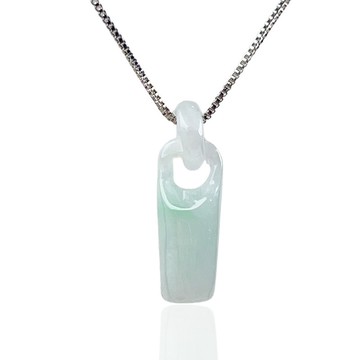 冰種飄綠翡翠一桶金項鍊 | 天然緬甸玉翡翠A貨 | 送禮