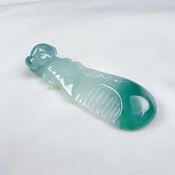 飄藍花翡翠琵琶吊墜 | 天然A貨翡翠 |  送禮