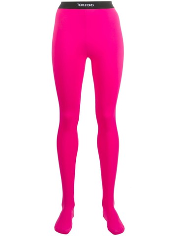 TOM FORD - logo-waistband leggings - women - Spandex/Elastane/Polyamide - S - Pink