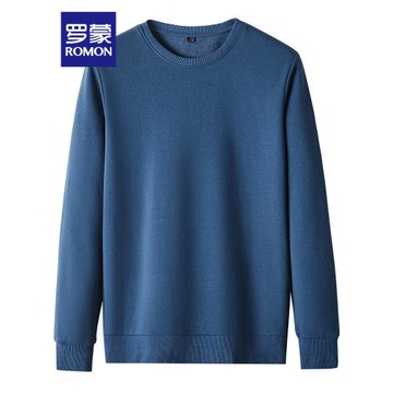 【直降】羅蒙純色休閑衛衣男2025秋季中青年潮流百搭圓領純色上衣