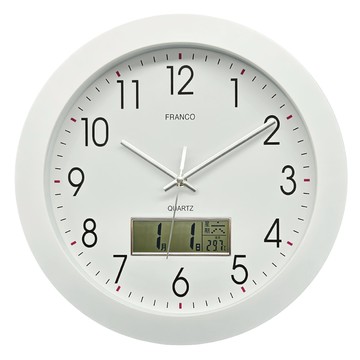 FRANCO 典雅液晶掛鐘 數位顯示 居家裝飾  白色  1個