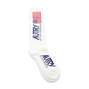 Autry - White Cotton Iconic Logo Socks
