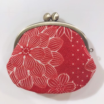 【和夢兔】京都宇治中型口金包-復古花(紅)