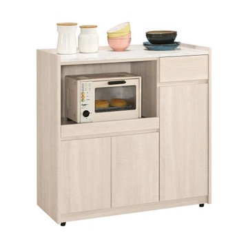 Boden-妮絲3尺仿石面收納餐櫃/碗盤置物櫃/電器櫃