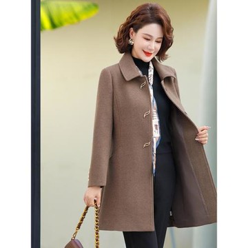 媽媽裝毛呢外套中老年女裝秋冬呢子大衣服裝40-50歲中年婦女春裝