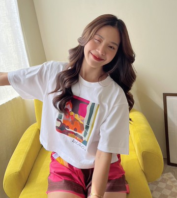 T-Shirt Crop Cotton Digital Print Screen