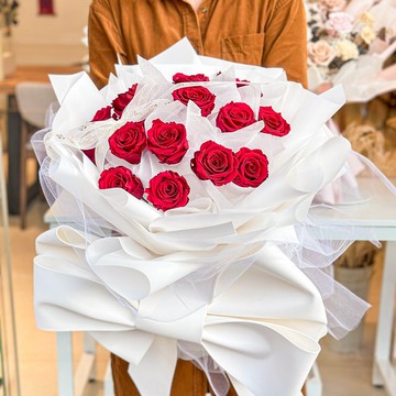 限台中自取/外送【永遠愛你】情人節 求婚花束 永生花玫瑰花束