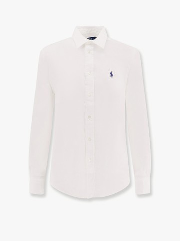 Linen shirt with logo embroidery - POLO RALPH LAUREN - gender_Woman