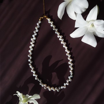 珍珠花飾項鍊 醫療級不鏽鋼 花冠