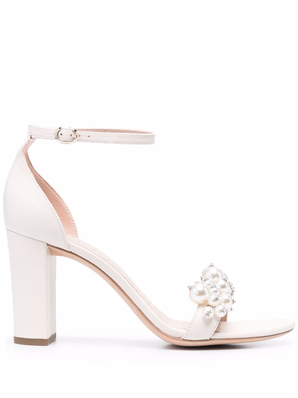 Kate Spade - pearl-bead 95mm sandals - women - Sheepskin/LeatherLeather - 7 - Neutrals