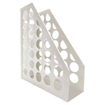 W.I.P 台灣聯合文具 開放圓孔雜誌箱 Set 3 直橫兩用設計 PS塑膠材質  米白色  1組