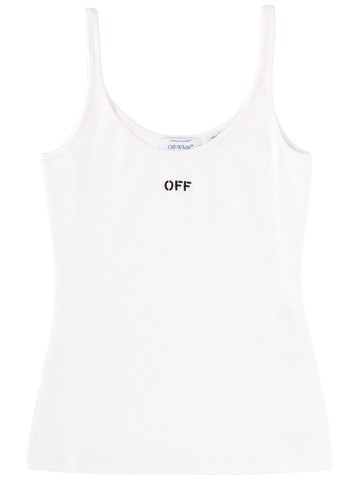 off-white tank top with logo