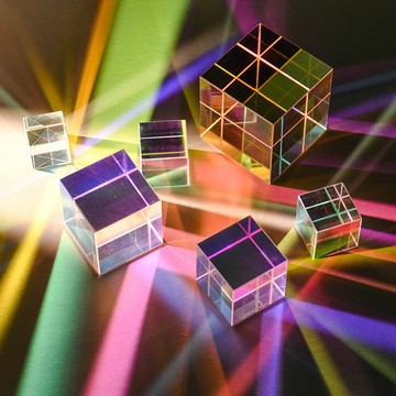 洛陽牡丹 太陽捕手合色棱鏡光之立方七彩折射電鍍桌面擺件陽光女生日禮物