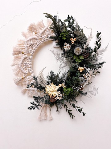 \預購新品/ 波希米亞編織聖誕花圈 香氛花圈