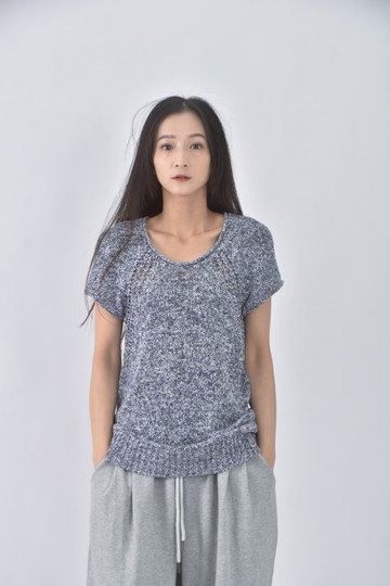 (S) nautica質感棉質圓領藍色短袖上衣