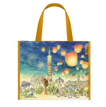 Sunny Bag - 火車頭顏坊-多功能橫式拉鍊提袋-台北印象