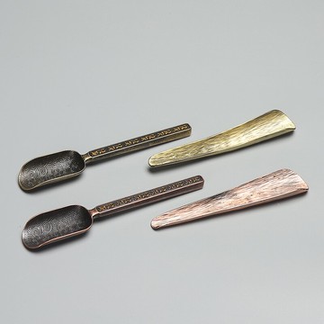 恬靜生活 銅制茶勺茶道六君子配件功夫茶具配件茶匙茶則茶葉勺子