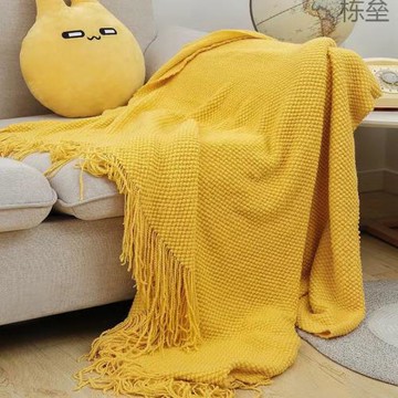 ins北歐簡約莫蘭迪純色紅色針織毯子網紅毯沙發毯民宿床旗床尾巾