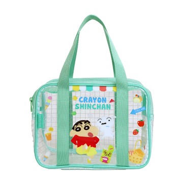【HOUSUXI】蠟筆小新綠色系列-防潑水透明兒童餐袋＜售價已折＞