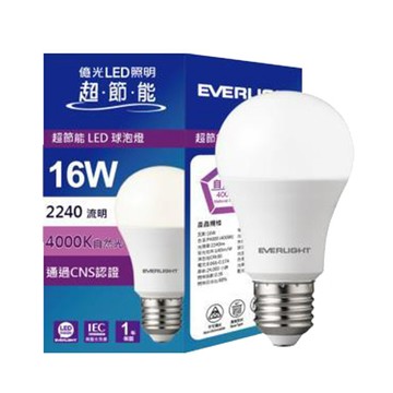 憶光EVERLIGHT 16W超節能LED球泡燈/自然光/EL18/4入/組
