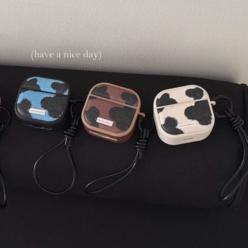復古小衆黑色斑紋色塊耳機殼 適用airpods pro3耳機殼 蘋果藍牙耳機2/3/4代保護套 全系列適用
