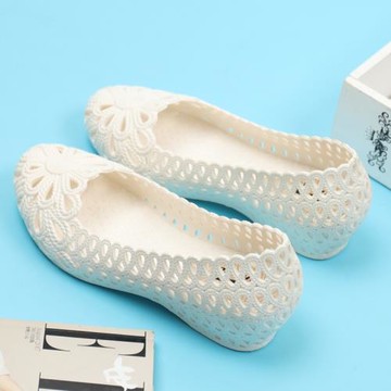 夏季坡跟白色護士涼鞋軟底包頭洞洞鞋厚底高跟鏤空可下水工作鞋女