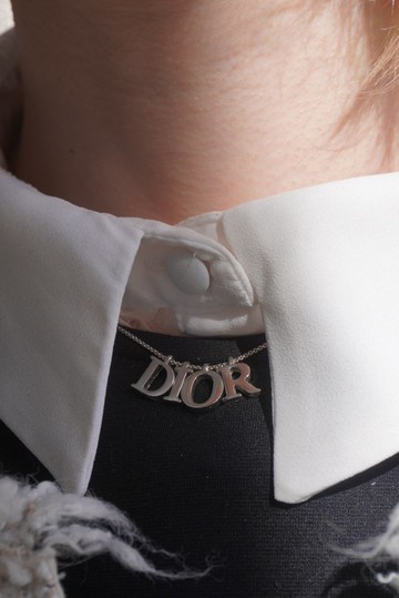 【日本直送 名牌中古包】Christian Dior 迪奧 項鍊 銀色 Logo vintage 古董 mfvz83