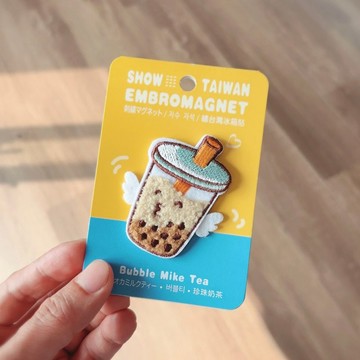 Ruyi 繡台灣-刺繡冰箱貼/磁鐵-珍珠奶茶 Bubble Tea