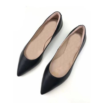 外貿單鞋女8ow內外全羊皮甜美尖頭平底簡約真皮低幫淺口純色日常