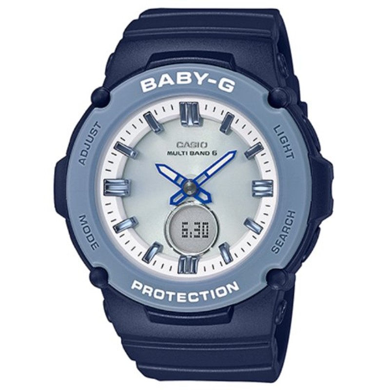 CASIO BABY-G 電波ソーラー アナデジ 腕時計 ネイビー レディース ...