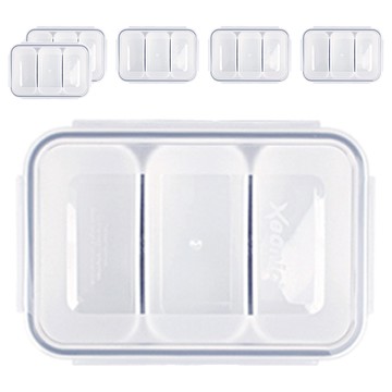 Xeonic 長方形3格保鮮盒 Set  6個