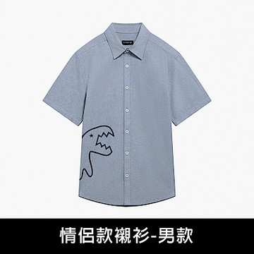agnes b. Sport b. 情侶款男裝 恐龍印花 短袖 襯衫