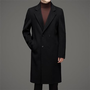 【米蘭精品】現貨+預購 頂級羊毛外套西裝外套毛呢大衣上衣外套寬鬆秋冬大碼休閒男裝-雙面過膝長版74mq11