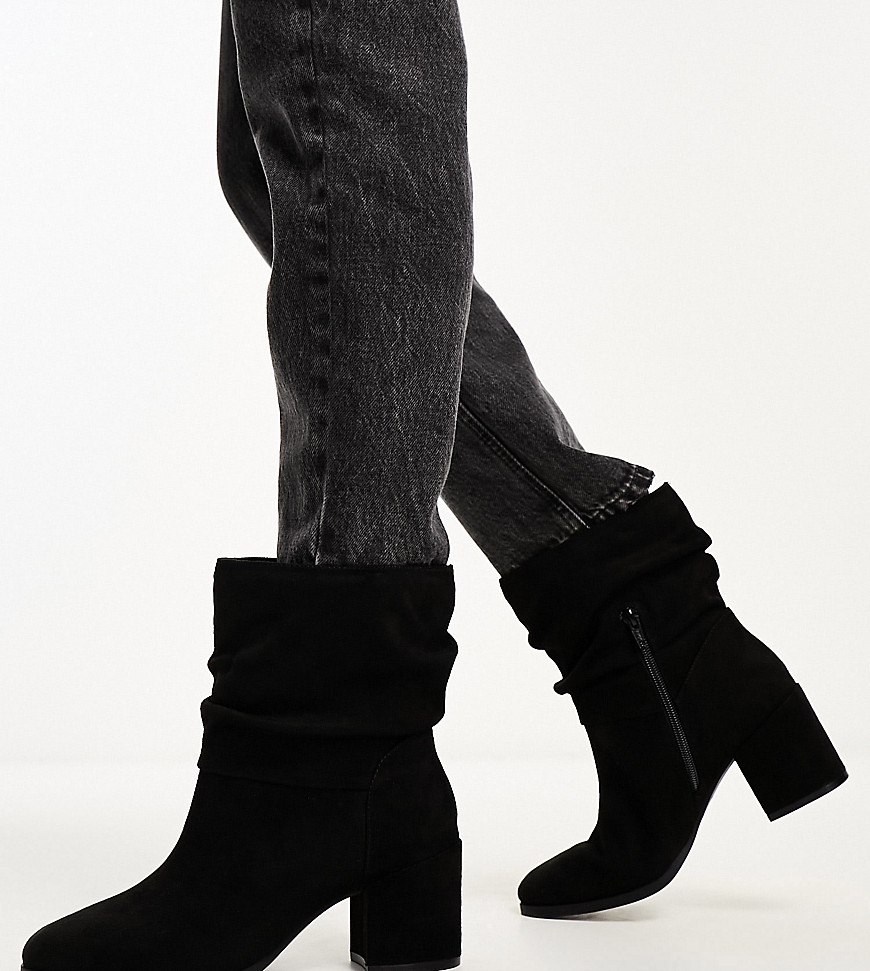 Yours wide fit slouchy ankle boots in black