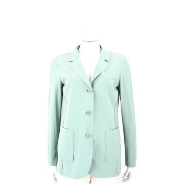 MAX MARA-Leisure Acro 滑順材質拼接綠色西裝外套