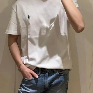 美式 POLO男士純棉短袖t恤 短袖衫刺繡 休閑T恤 夏裝上衣百搭打底衫 刺繡圓領短t  6A