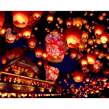 ArtLife 藝術生活 數字油畫DIY TWR008 65 x 50cm  台灣風情誌 平溪天燈  1個