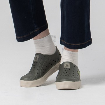 moz 瑞典 駝鹿 雙色洞洞餅乾水鞋 (橄欖綠)