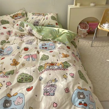 優樂悅~可愛少女心床單四件套水洗棉學生宿舍三件套單人被套被罩二件套