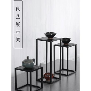鐵藝茶棚紫砂壺小博古架茶杯收納架花架多肉展示酒店意境菜餐具