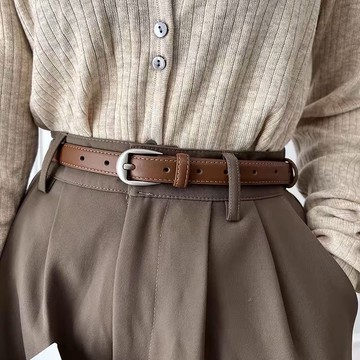 皮帶 褲腰帶 女生皮帶 腰帶 皮帶女 裝飾 女士針釦皮帶真皮細腰帶配西褲夏季韓版休閒百搭牛仔褲帶