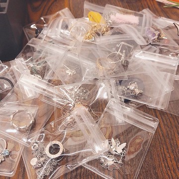100個裝耳環袋子家用收納項鏈耳釘耳飾收納袋小容量PVC透明首飾袋