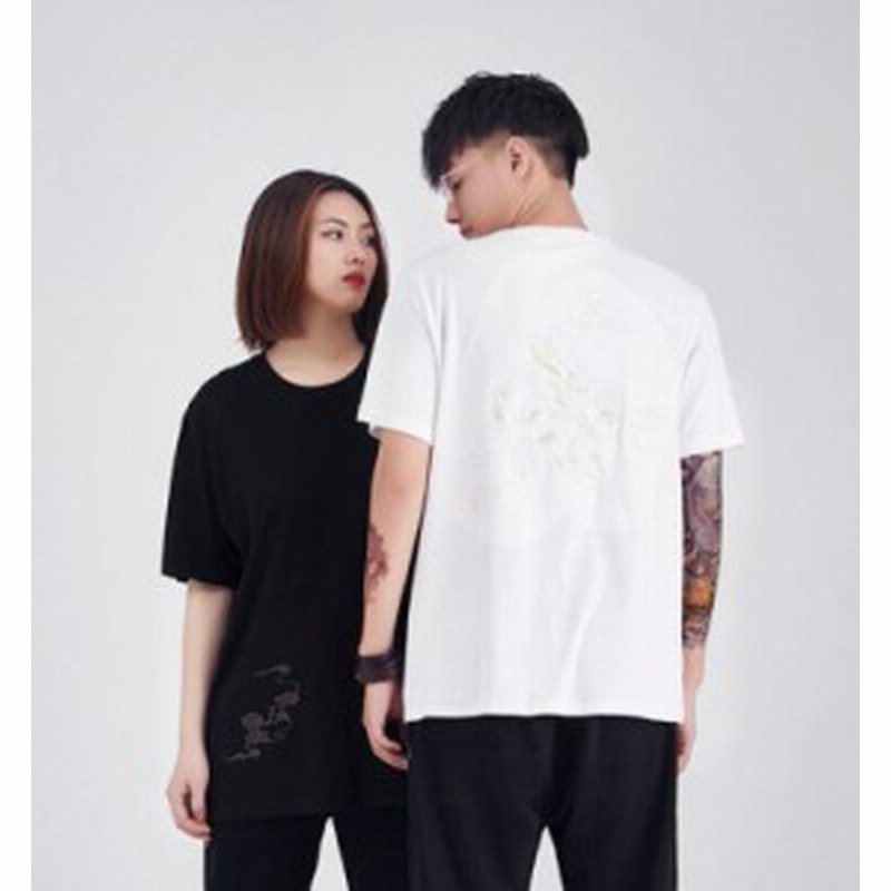 カップル Tシャツ恋人ペア 和柄レディース半袖トップス刺繍ビッグtシャツ和風メンズ クルーネック スウェット麒麟柄カットソー 通販 Lineポイント最大5 0 Get Lineショッピング