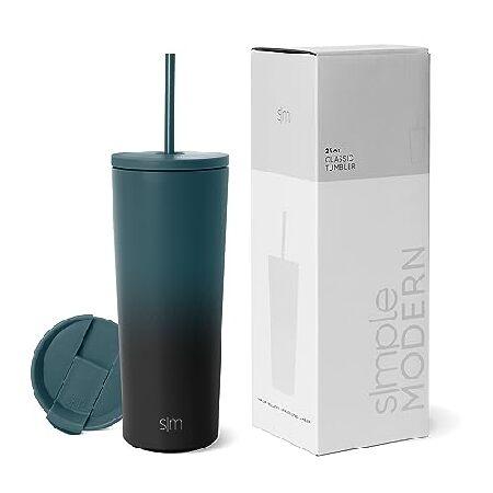 Simple Modern Insulated Tumbler with Lid and Straw Iced Coffee Cup Reusable Stainless Steel Water Bottle Travel Mug Gifts for Women Men Her Him