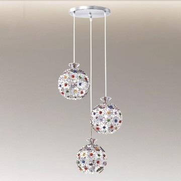E27彩色水晶珠餐吊燈 B250-53-12-3387